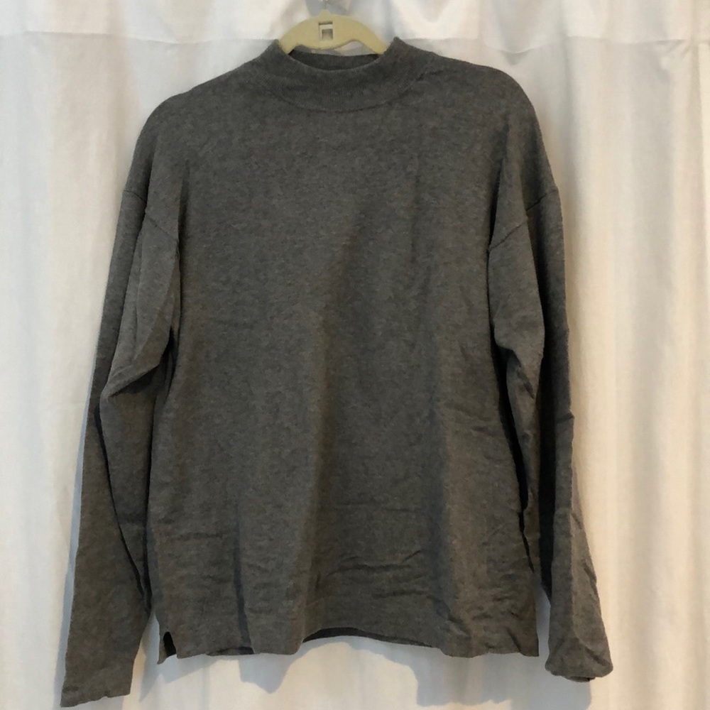 Robert Talbot Grey MockNeck Sweater cashmere blend